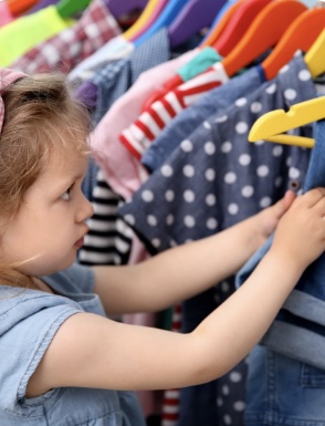 Kid organizing closet